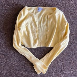 Yellow cropped cardigan